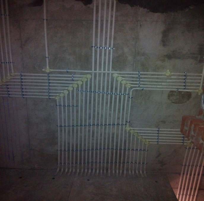 Concealed conduit layout before plastering